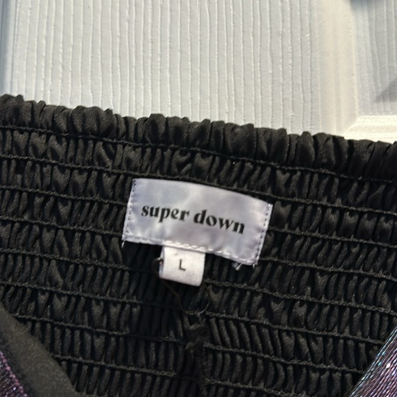 NWT! Superdown Revolve Metallic Bustier Corset Top L Sparkle - Picture 3 of 9